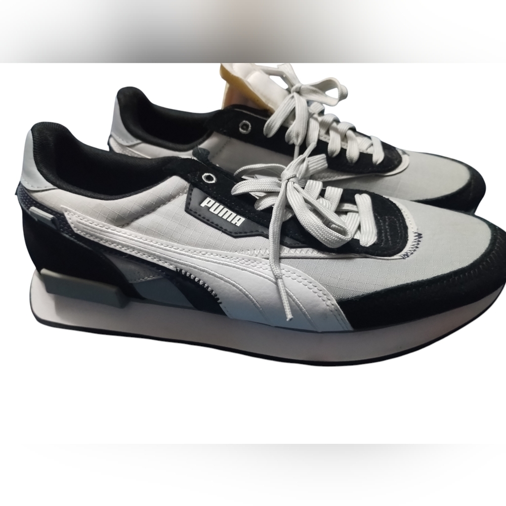 Puma Future Rider Black and White Men's Shoes-10.5